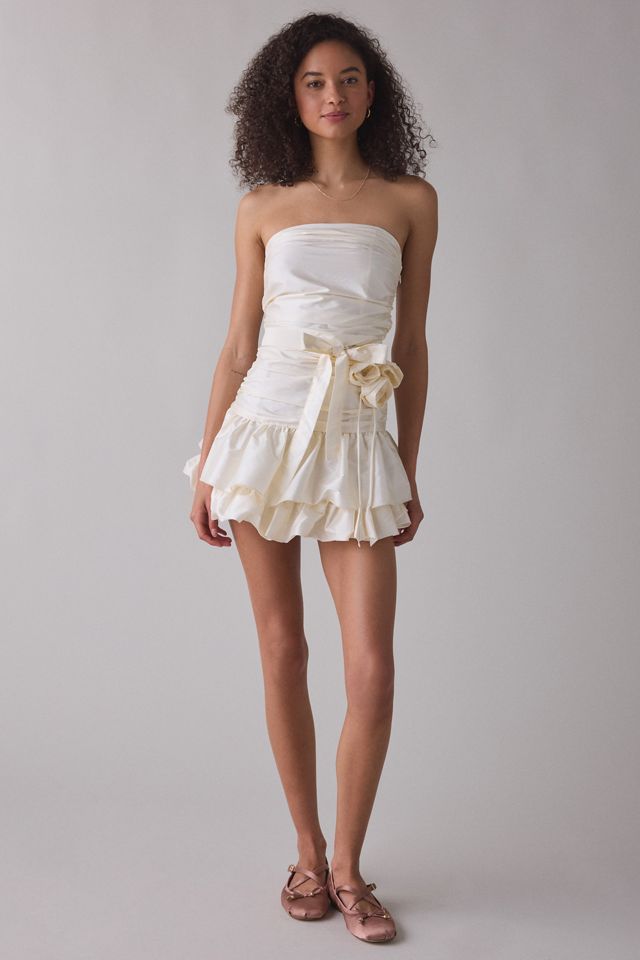 Zemeta Butter Rose Pick Drop Waist Strapless Mini Dress #1