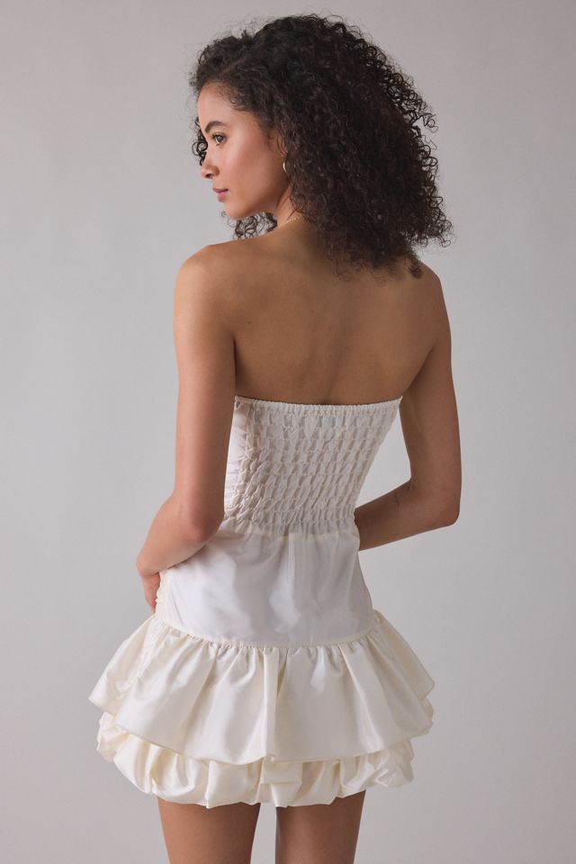 Zemeta Butter Rose Pick Drop Waist Strapless Mini Dress #3