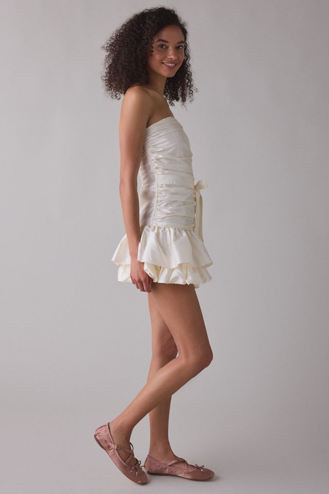 Zemeta Butter Rose Pick Drop Waist Strapless Mini Dress #4