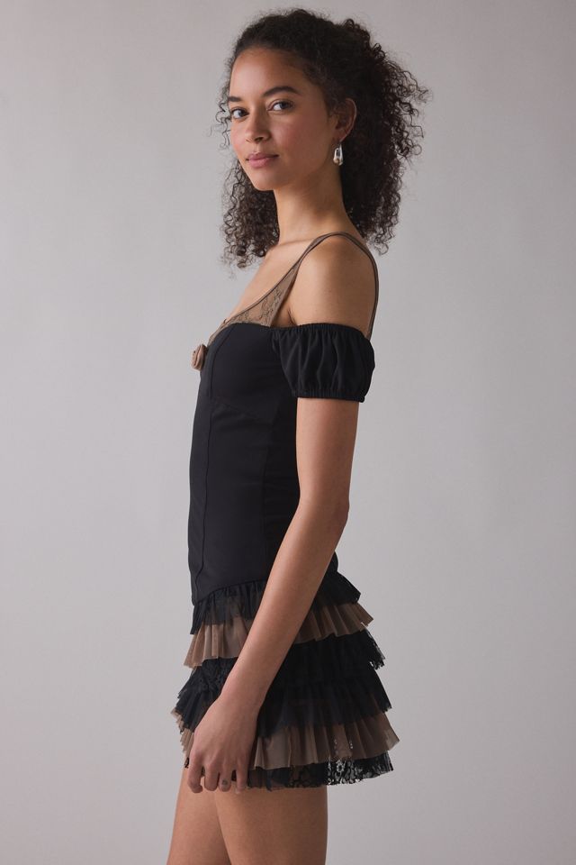 Zemeta Mocha Move Ruffle Drop Waist Mini Dress #2