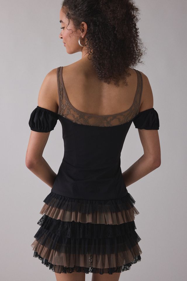 Zemeta Mocha Move Ruffle Drop Waist Mini Dress #3