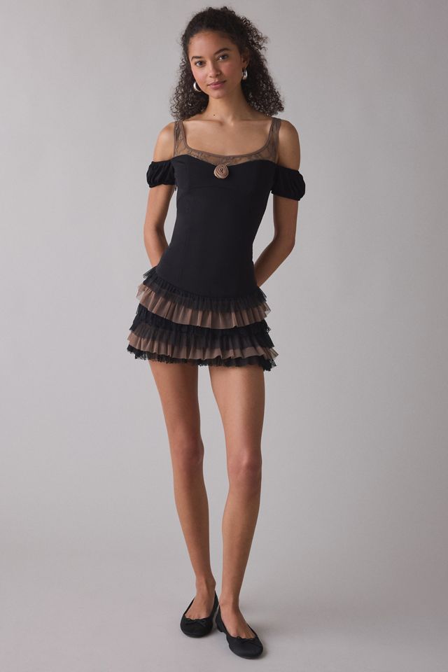 Zemeta Mocha Move Ruffle Drop Waist Mini Dress #4