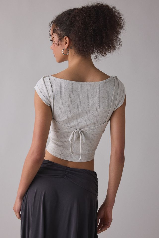 Zemeta Dusty Pointelle Layered Crop Top #2