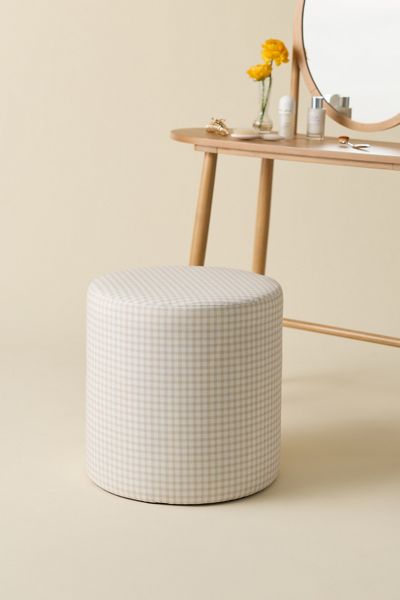 Willa Gingham Upholstered Ottoman