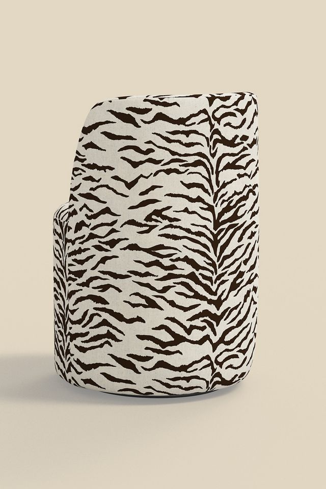 Rosie Striped Upholstered Swivel Vanity Chair #1