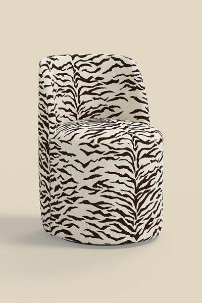 Rosie Striped Upholstered Swivel Vanity Chair