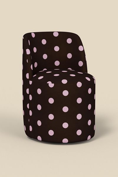Rosie Striped Upholstered Swivel Vanity Chair