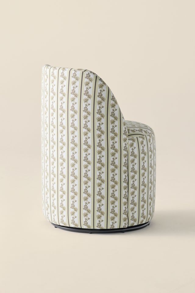 Rosie Striped Upholstered Swivel Vanity Chair #2