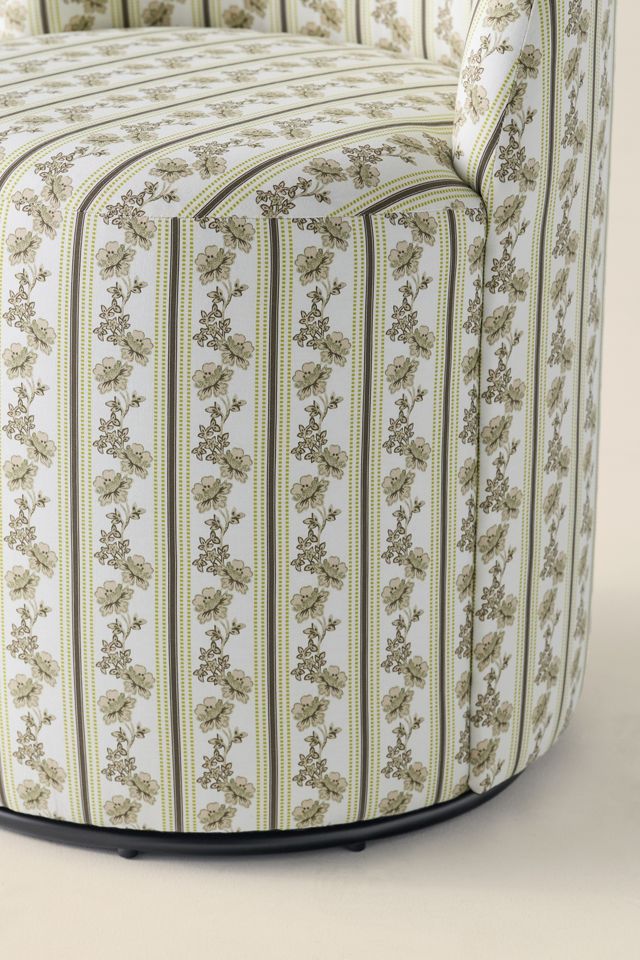 Rosie Striped Upholstered Swivel Vanity Chair #3