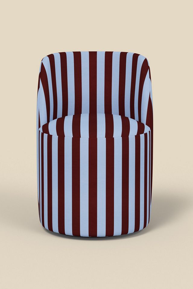 Rosie Striped Upholstered Swivel Vanity Chair #1