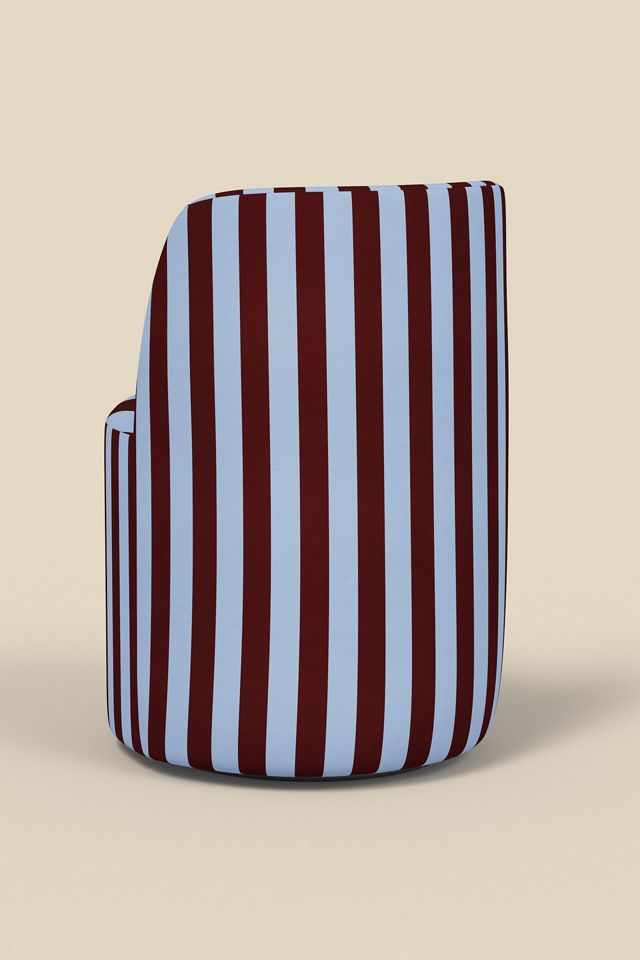 Rosie Striped Upholstered Swivel Vanity Chair #2