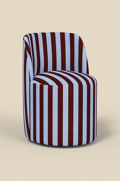 Rosie Striped Upholstered Swivel Vanity Chair