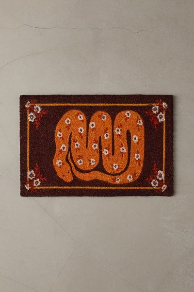 Flowering Snake Printed Coir Doormat