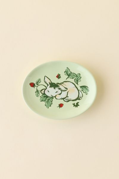 Strawberry Bunny Ceramic Soap Dish