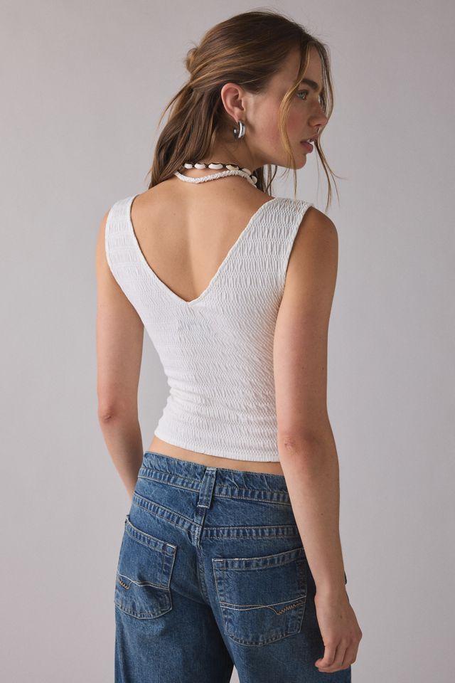 UO Alanis Ruched Plunging V-Neck Tank Top #2