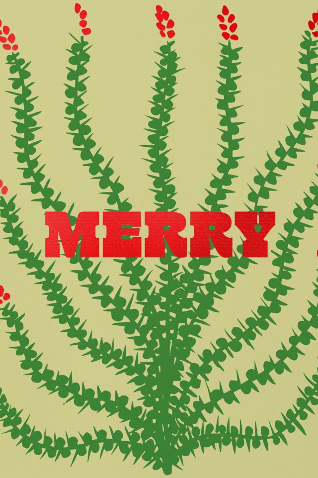 Red Cap Holiday Cactus Card #1