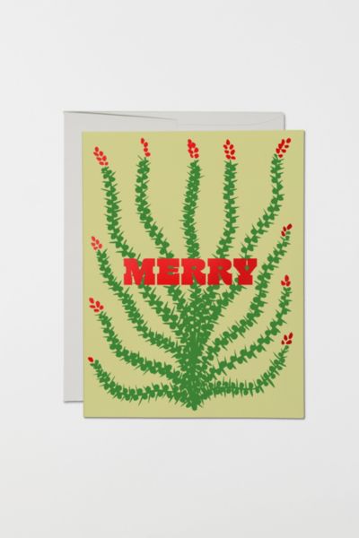 Red Cap Holiday Cactus Card