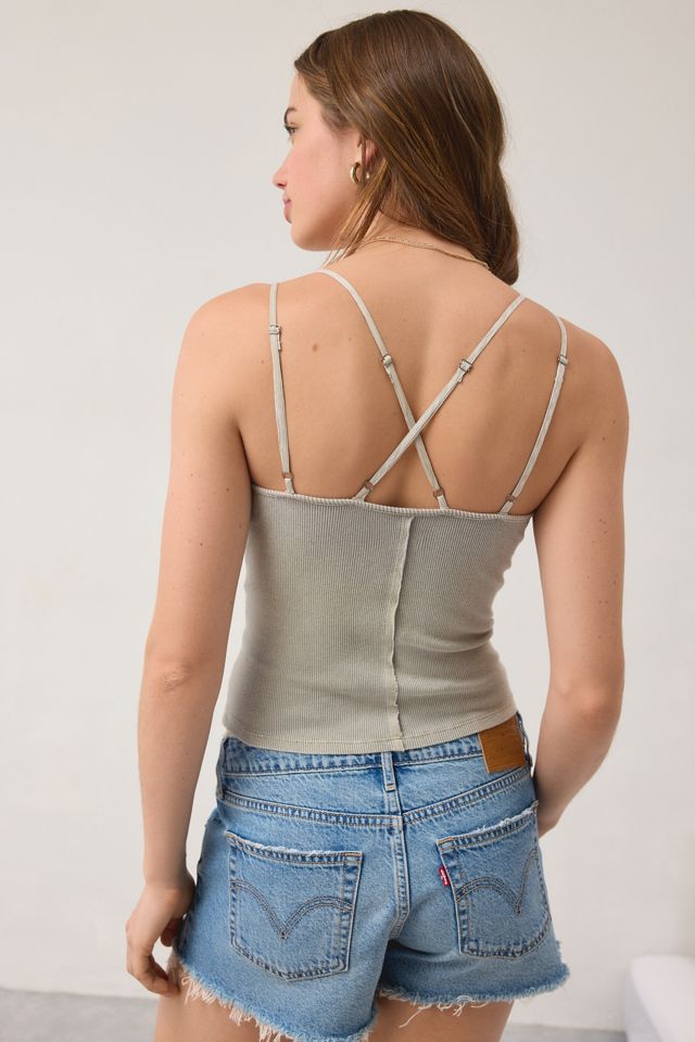 Camisole souple à bretelles avec bordure en dentelle BDG #2