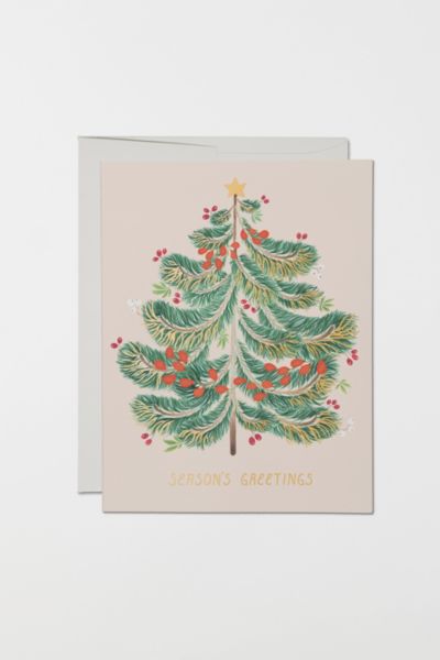 Red Cap Festive Evergreen Holiday Card