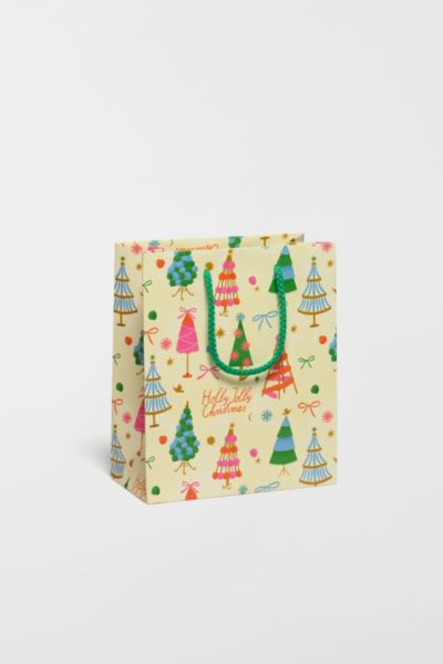 Red Cap Holly Jolly Trees Gift Bag