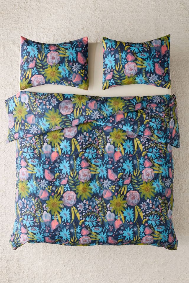 Twilight Flora Brushed Cotton Duvet Cover Set #1