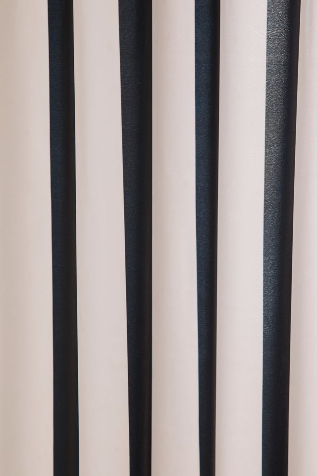 Black & Alabaster Striped Patterned Shower Curtain #1