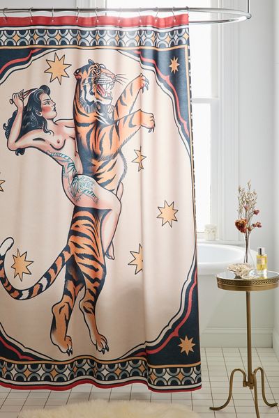 Jessica O. Amazona Tattooed Printed Shower Curtain
