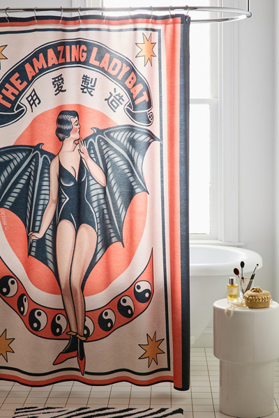 Jessica O. Bat Lady Shower Curtain - Thumbnail 2