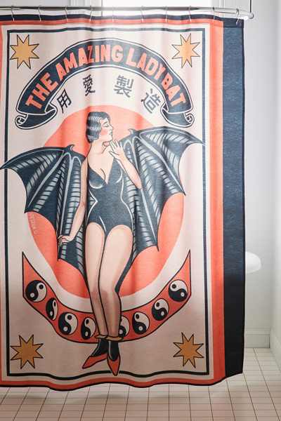 Jessica O. Bat Lady Shower Curtain
