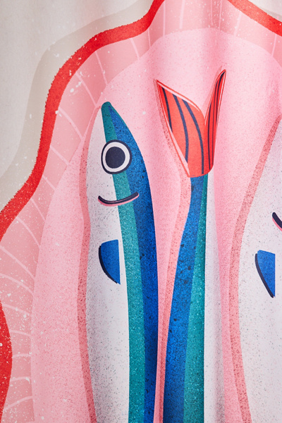 The Best Fish In Town Sardine Printed Shower Curtain