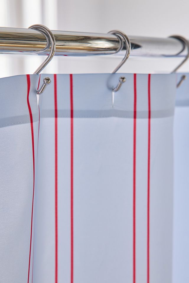 Cherry Sky Striped Patterned Shower Curtain #2