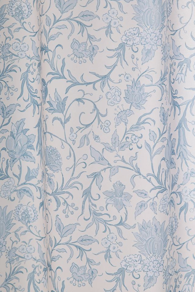Jacobean Floral Patterned Shower Curtain #1