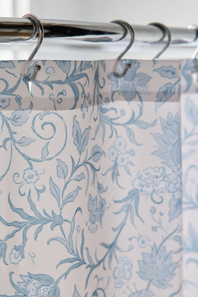 Jacobean Floral Patterned Shower Curtain #2