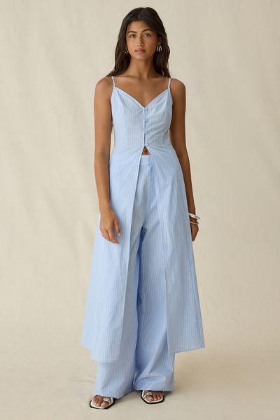 ASTR The Label Rena Button-Front Flyaway Maxi Top