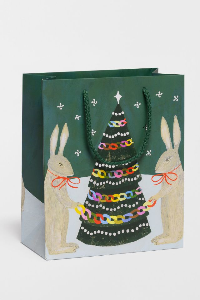 Red Cap Peace Rabbits Gift Bag #1