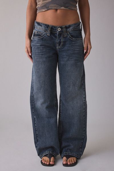Jeans Kayla à coutures contrastantes et taille basse BDG