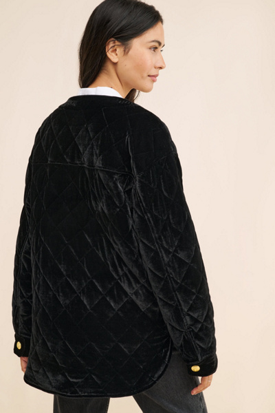 Endless Rose Oversized Quilted Velvet Jacket