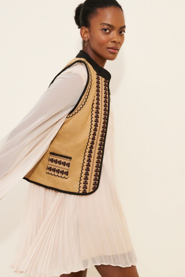 4SI3NNA Embroidered Sherpa Vest #2