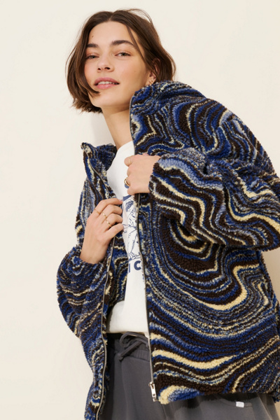 Daisy Street Borg Marble Fleece Jacket | Urban Outfitters