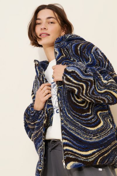 Daisy Street Borg Marble Fleece Jacket