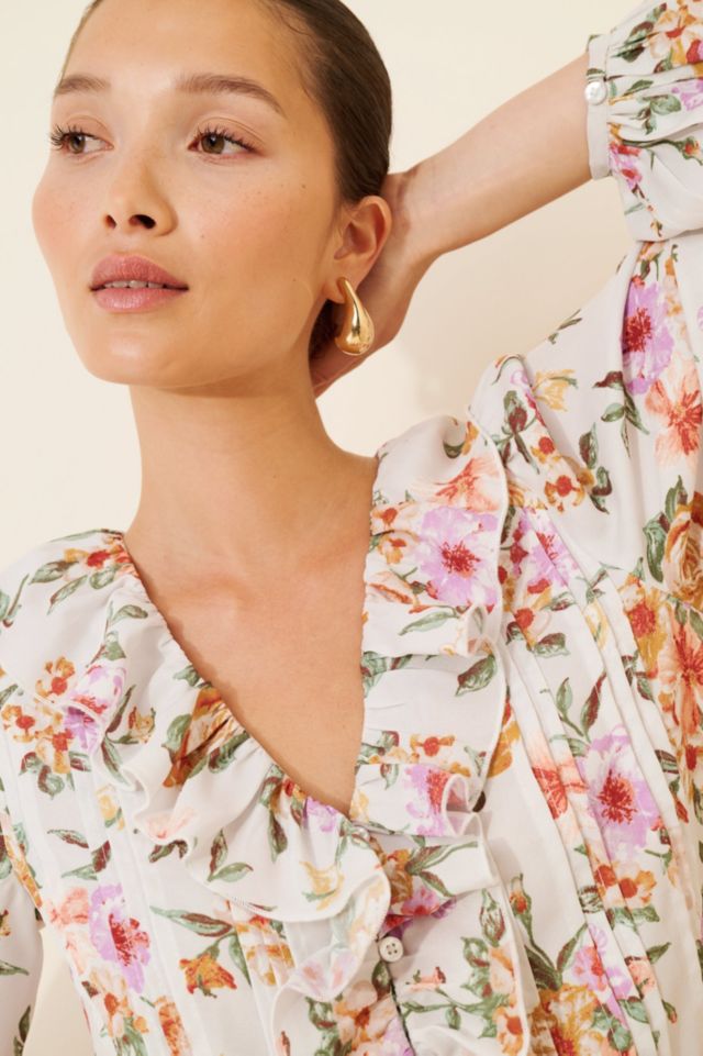 Dizzy Lizzy Floral Ruffle Detail Top #2