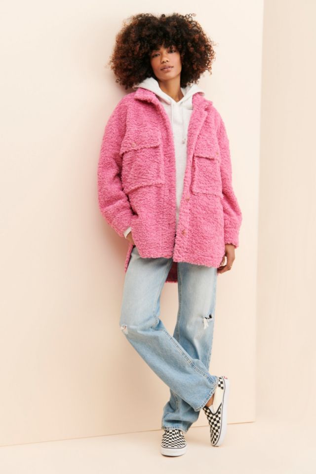 English Factory Oversized Fuzzy Shirt Jacket #3