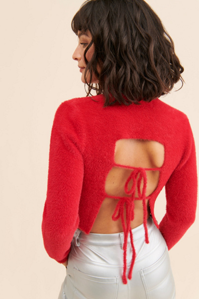 4SI3NNA Turtleneck Open-Back Sweater | Urban Outfitters