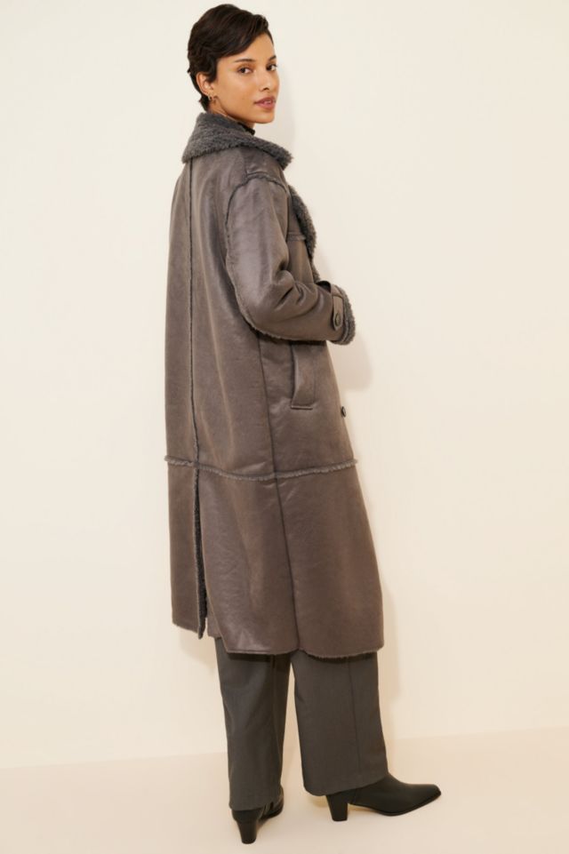 Steve Madden Eiffel Vegan Suede Longline Coat #1