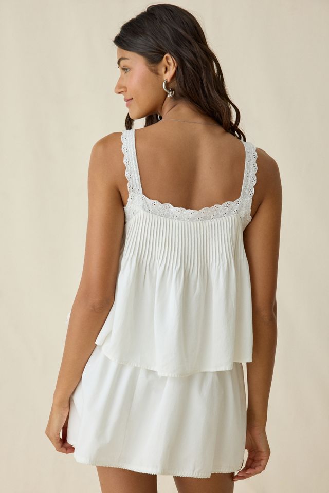 ASTR The Label Lori Cotton Lace Trim Tank Top #2