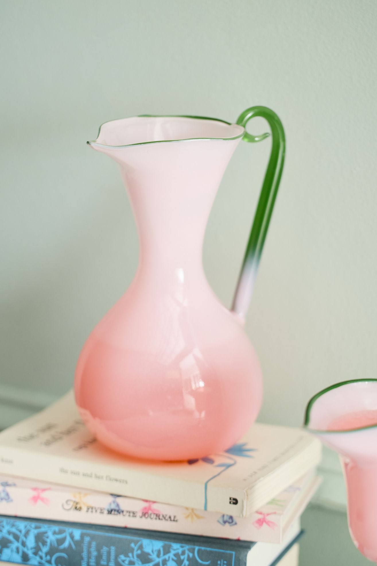 Calla Lily Sculpted Glass Pitcher - Pink, ONE SIZE