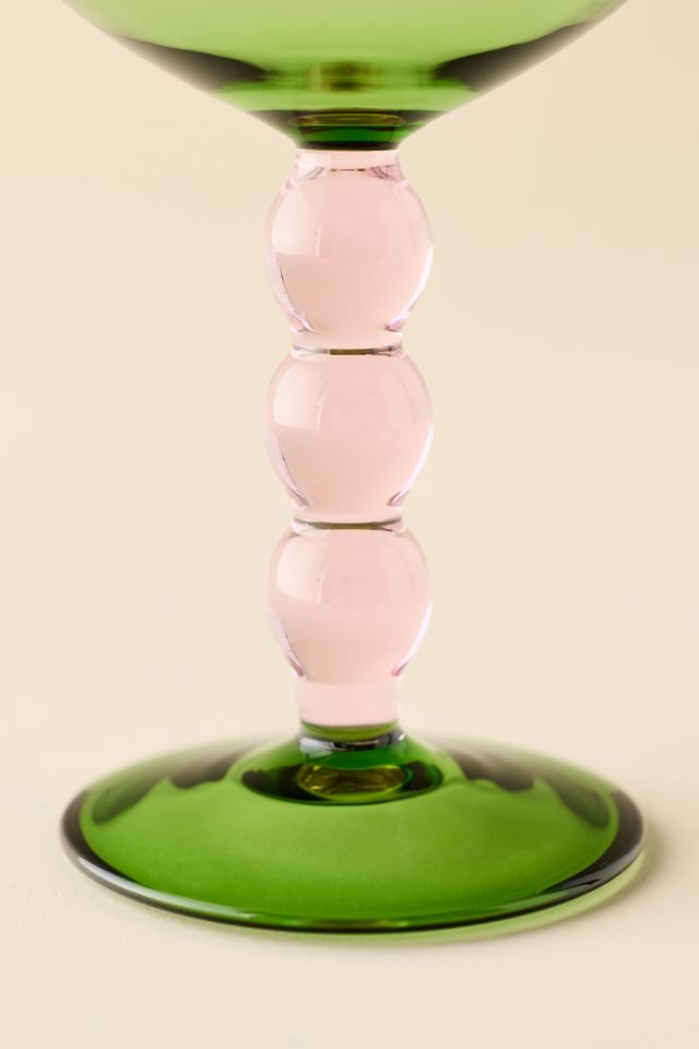 Beaded Stem Duo-Tone Coupe Cocktail Glass #2