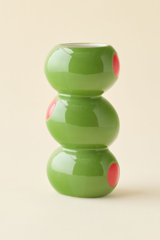 ban.do Stacked Olive Ceramic Vase #1