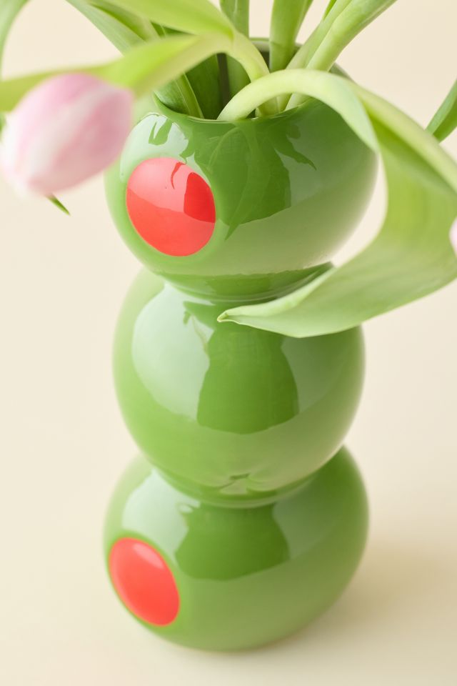 ban.do Stacked Olive Ceramic Vase #2
