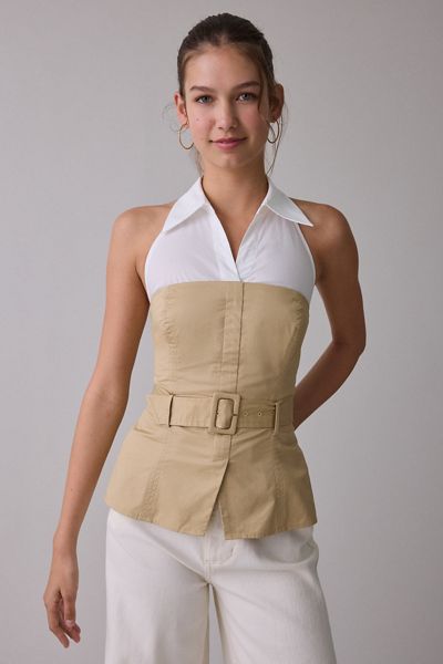 ASTR The Label Aleda Layered Halter Neck Top